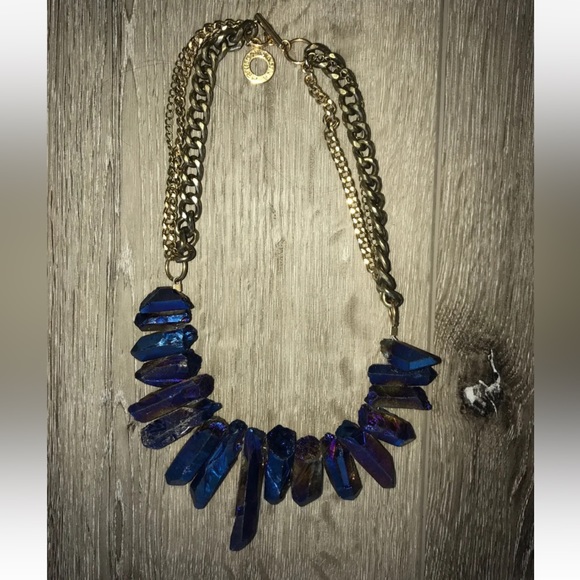 JANNA CONNER *Rock Crystal* chunky quartz statement collar boho necklace - Picture 4 of 4